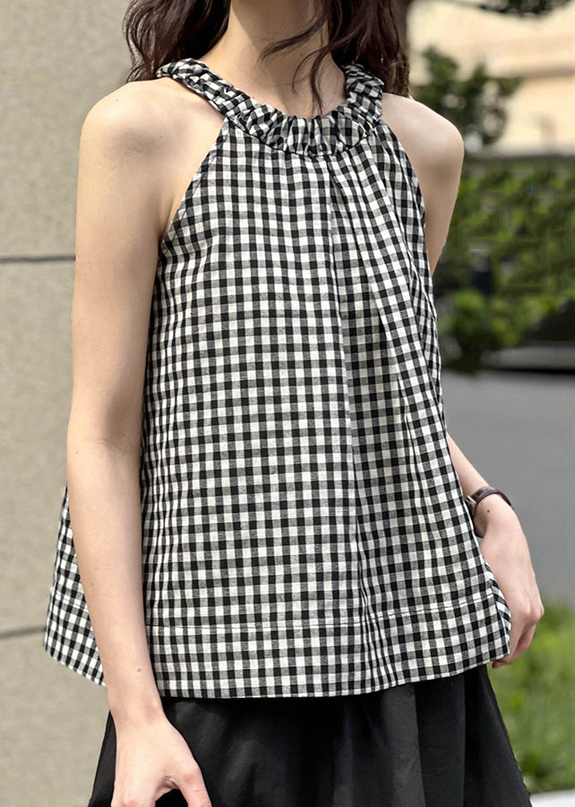 Französisches Karotop ohne Ärmel & O-Ausschnitt