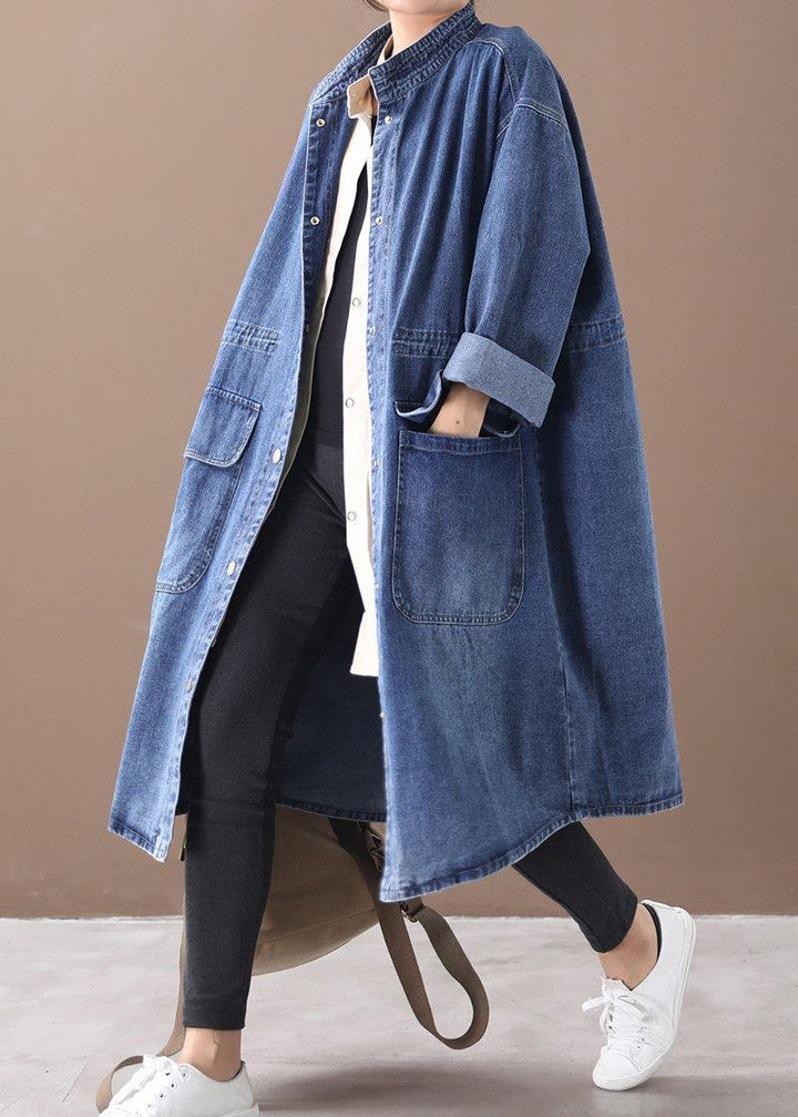 French Denim | Mantel in Plus Size mit Kordelzug und Stehkragen