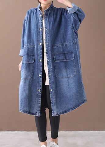 French Denim | Mantel in Plus Size mit Kordelzug und Stehkragen