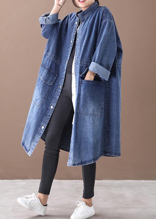 French Denim | Mantel in Plus Size mit Kordelzug und Stehkragen