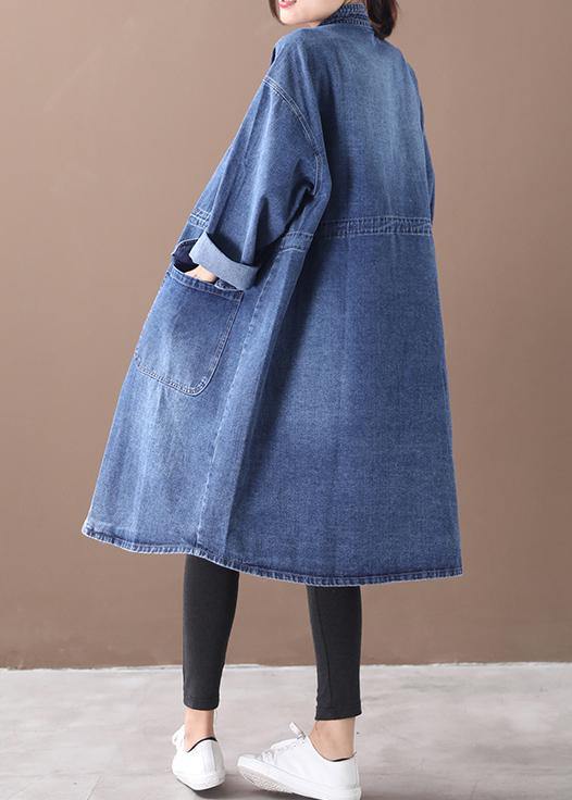 French Denim | Mantel in Plus Size mit Kordelzug und Stehkragen