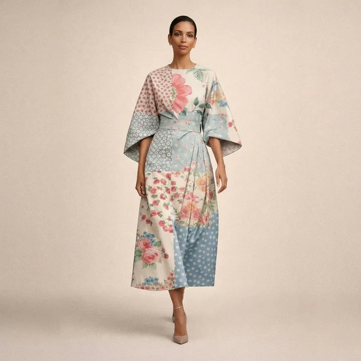 Clara | Schickes Midi Kleid Damen Blumen Look