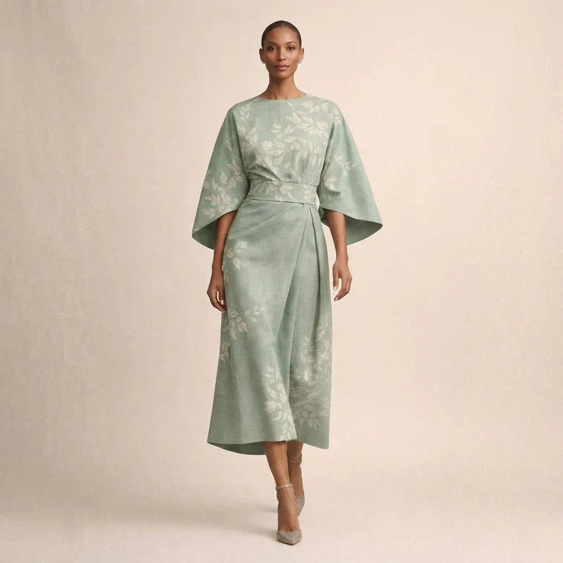 Clara | Schickes Midi Kleid Damen Blumen Look