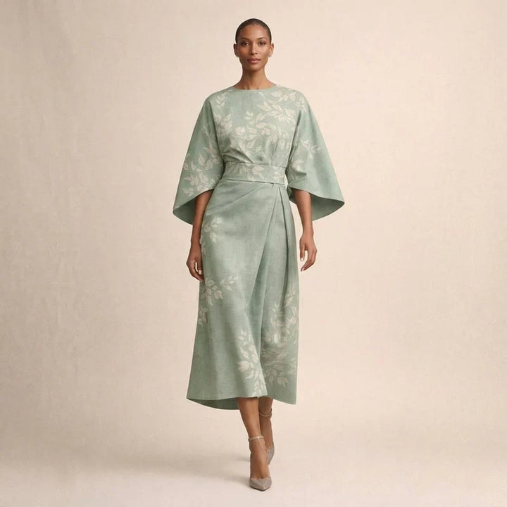 Clara | Schickes Midi Kleid Damen Blumen Look