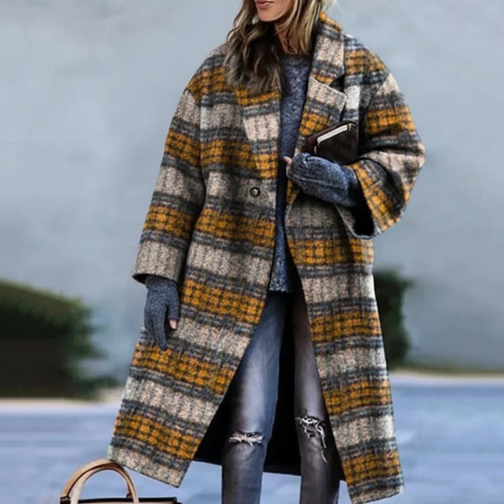Paula | Damen Wollmantel lang große Größen modern