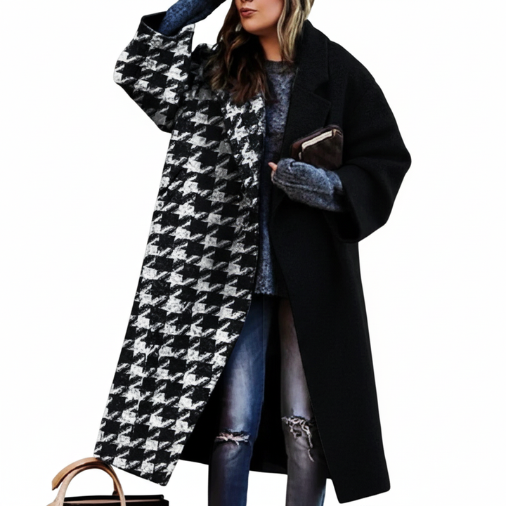 Paula | Damen Wollmantel lang große Größen modern