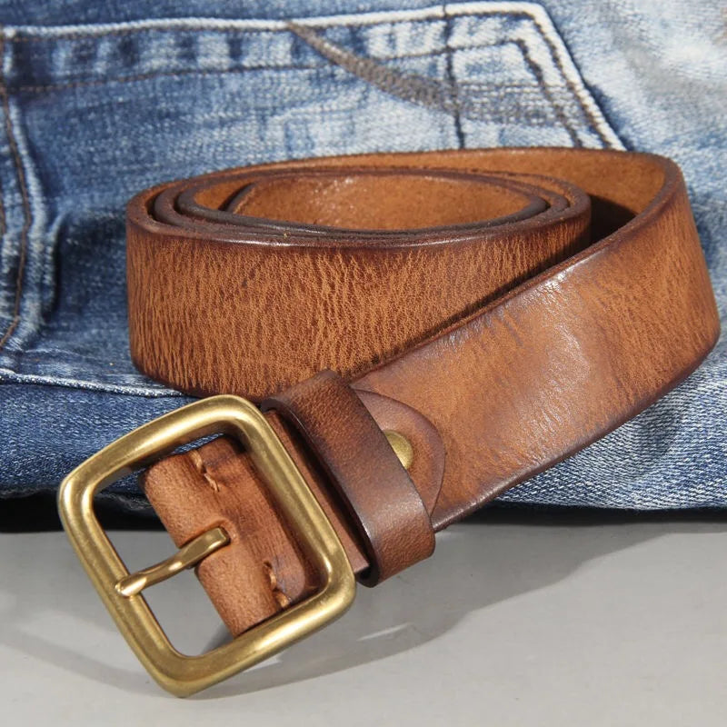 Klassischer Ledergürtel für Männer aus echtem Leder