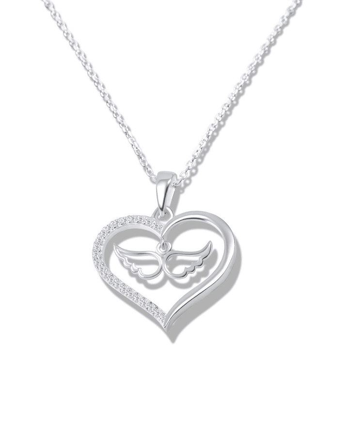 Livia | Elegante Damenkette Herz & Engel Motiv