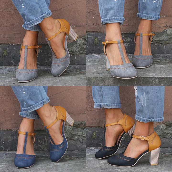 Hera | Retro-Sandalen mit Hochhackigkeit