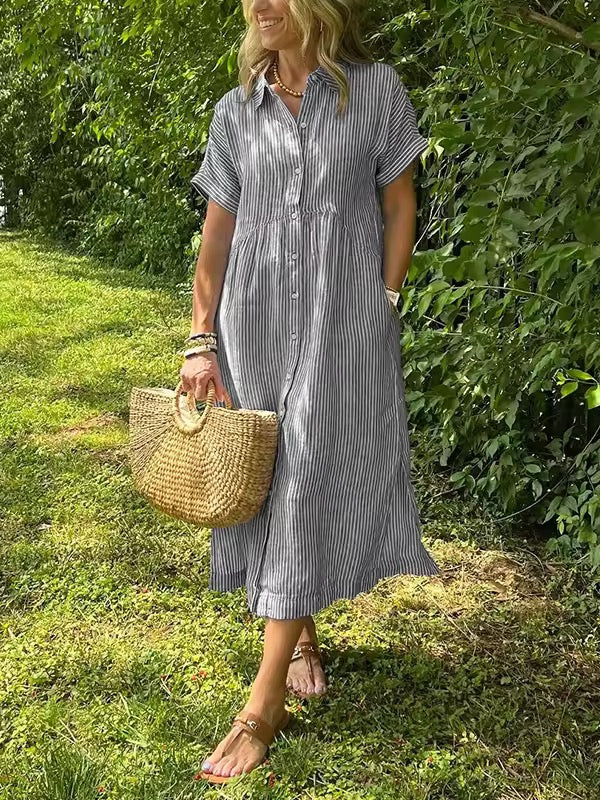 Helga | Komfortables Maxi-Hemdkleid mit weichem Griff