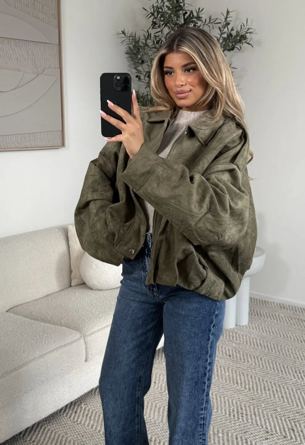 Melina | Schicke Wildlederjacke mit Knopfleiste