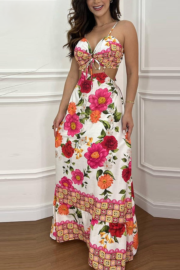 Noor | Langes Kleid mit zartem Blumenmuster