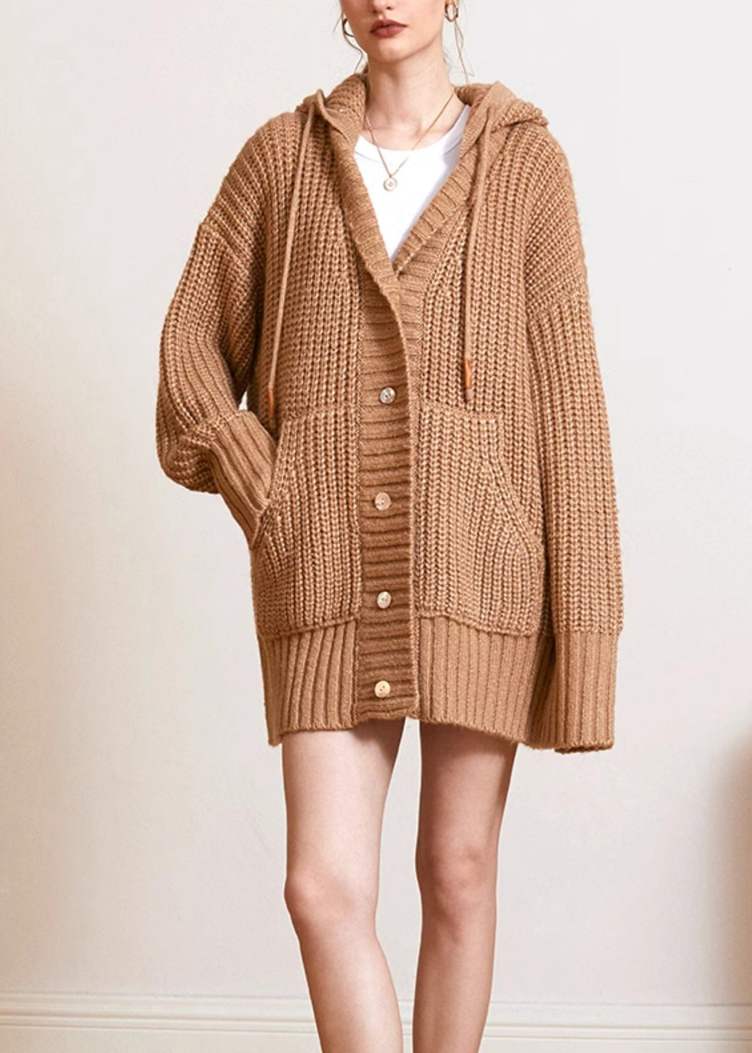Italienisch | Oversize-Wollmantel mit Kapuze für Damen