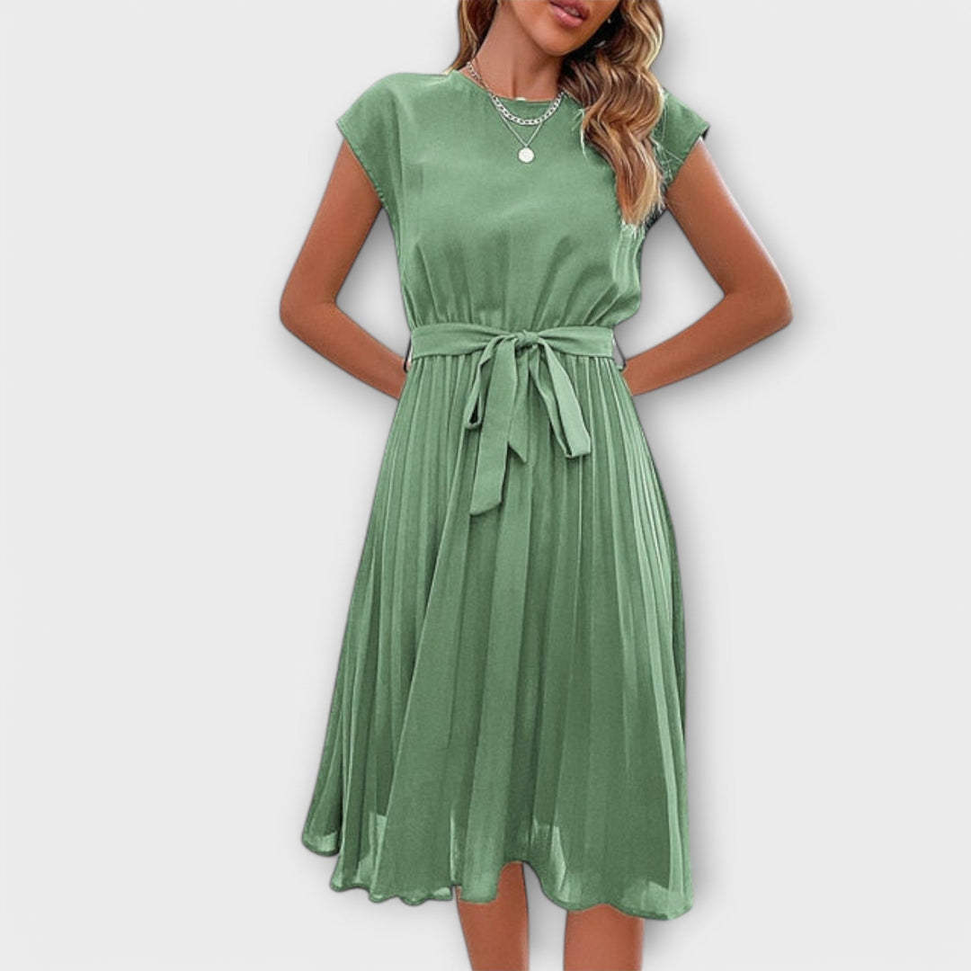 Hanna | Zeitloses Sommer Midi Plissee Kleid