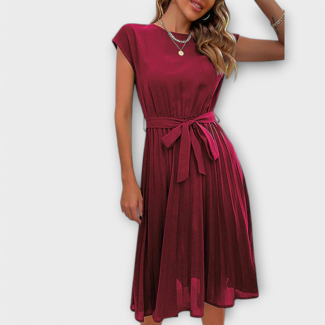 Hanna | Zeitloses Sommer Midi Plissee Kleid