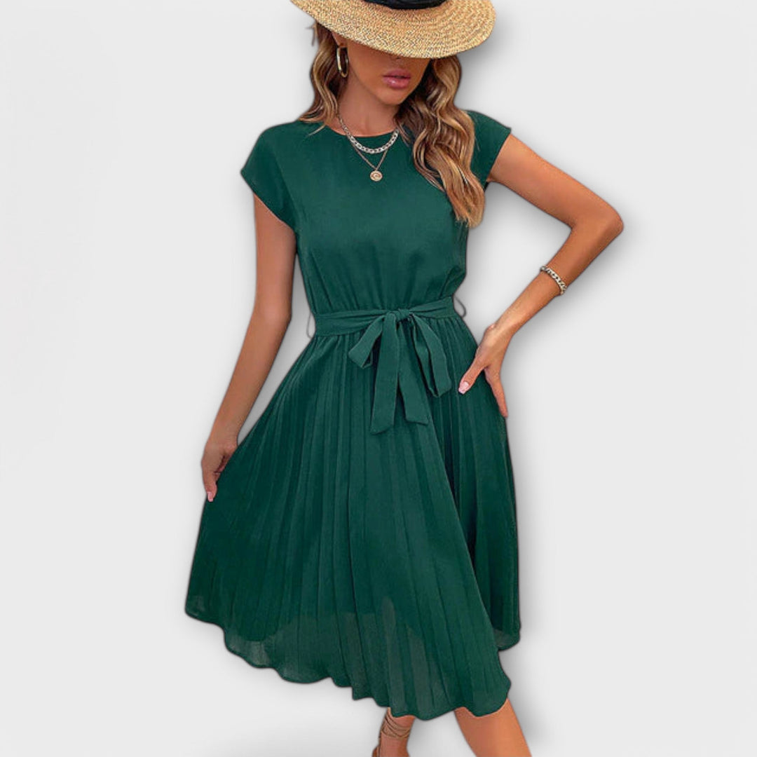 Hanna | Zeitloses Sommer Midi Plissee Kleid