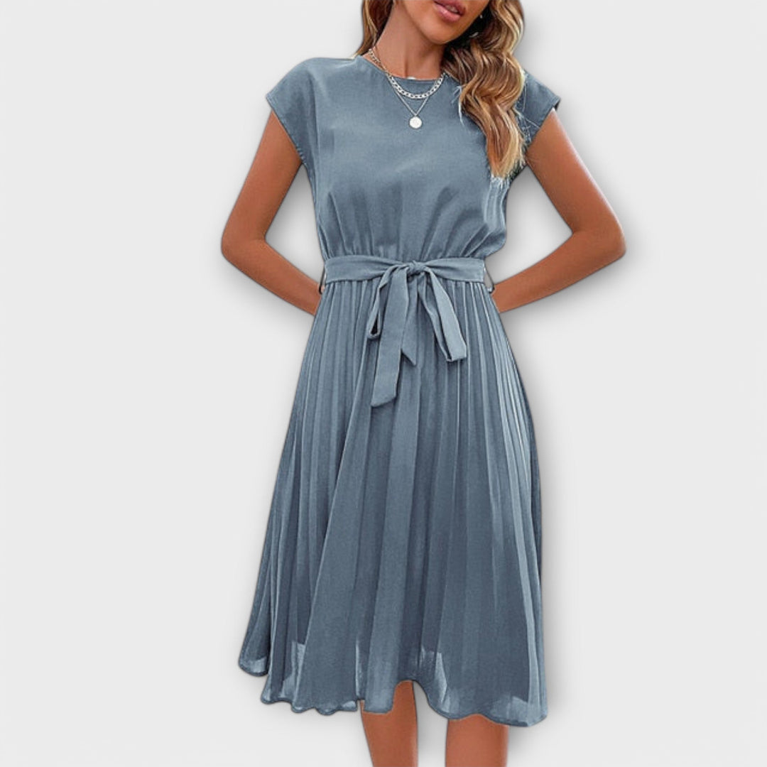 Hanna | Zeitloses Sommer Midi Plissee Kleid