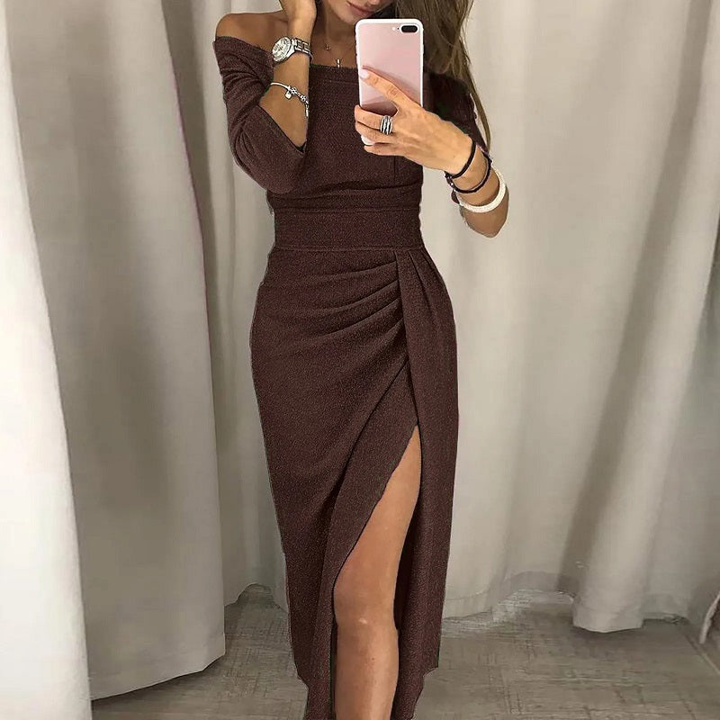ELIRA SCHLITZKLEID mit elegantem Schnitt und Seitenschlitz