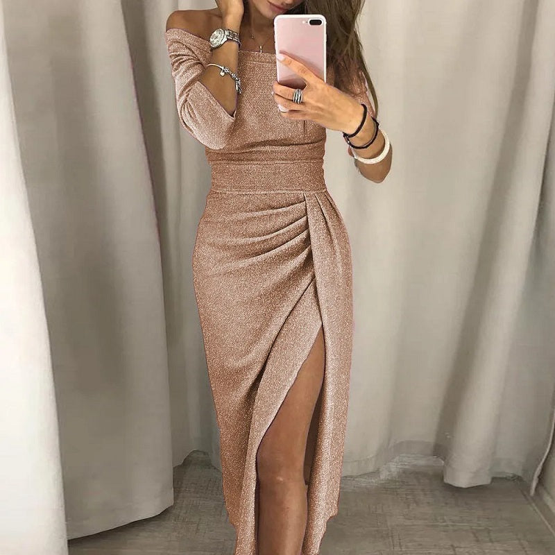 ELIRA SCHLITZKLEID mit elegantem Schnitt und Seitenschlitz