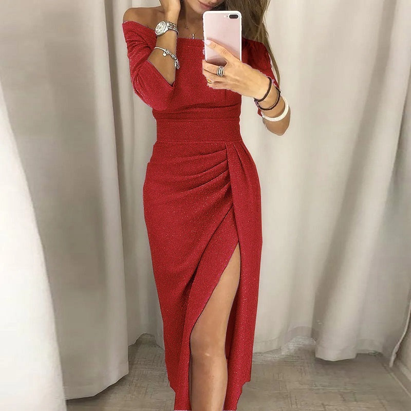 ELIRA SCHLITZKLEID mit elegantem Schnitt und Seitenschlitz