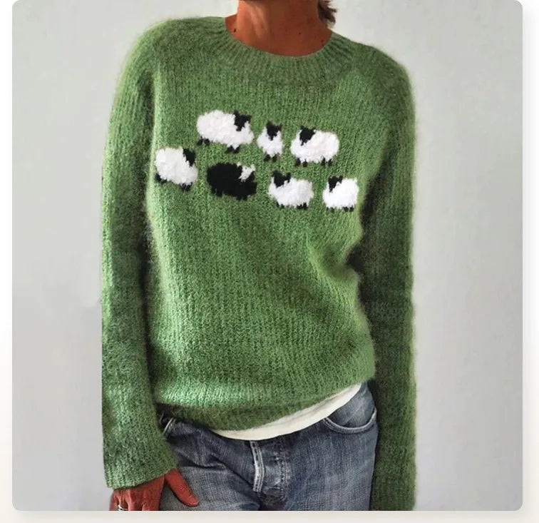 Rose | Retro-Herbstpullover mit einzigartigem Design