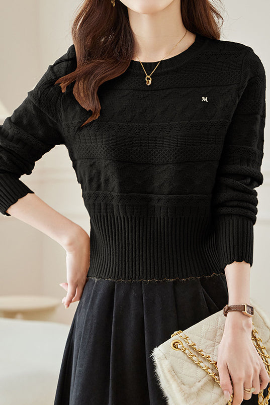 Layering-Strick-Top mit tiefem Ausschnitt