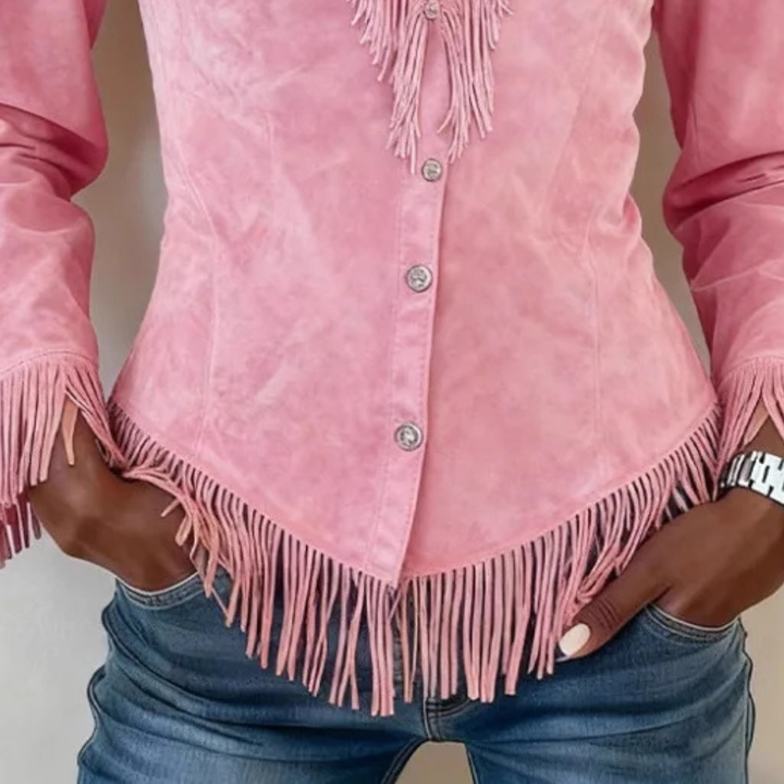 Freya | Hochwertige Bluse mit Fransendetails