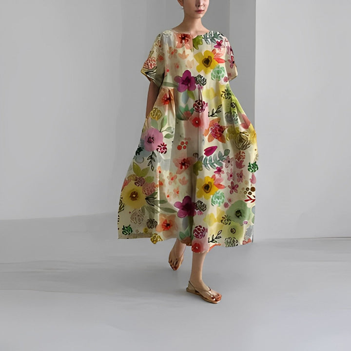 Rosa | Boho-Blumenkleid - Frühling mit verspieltem Chic und Leichtigkeit