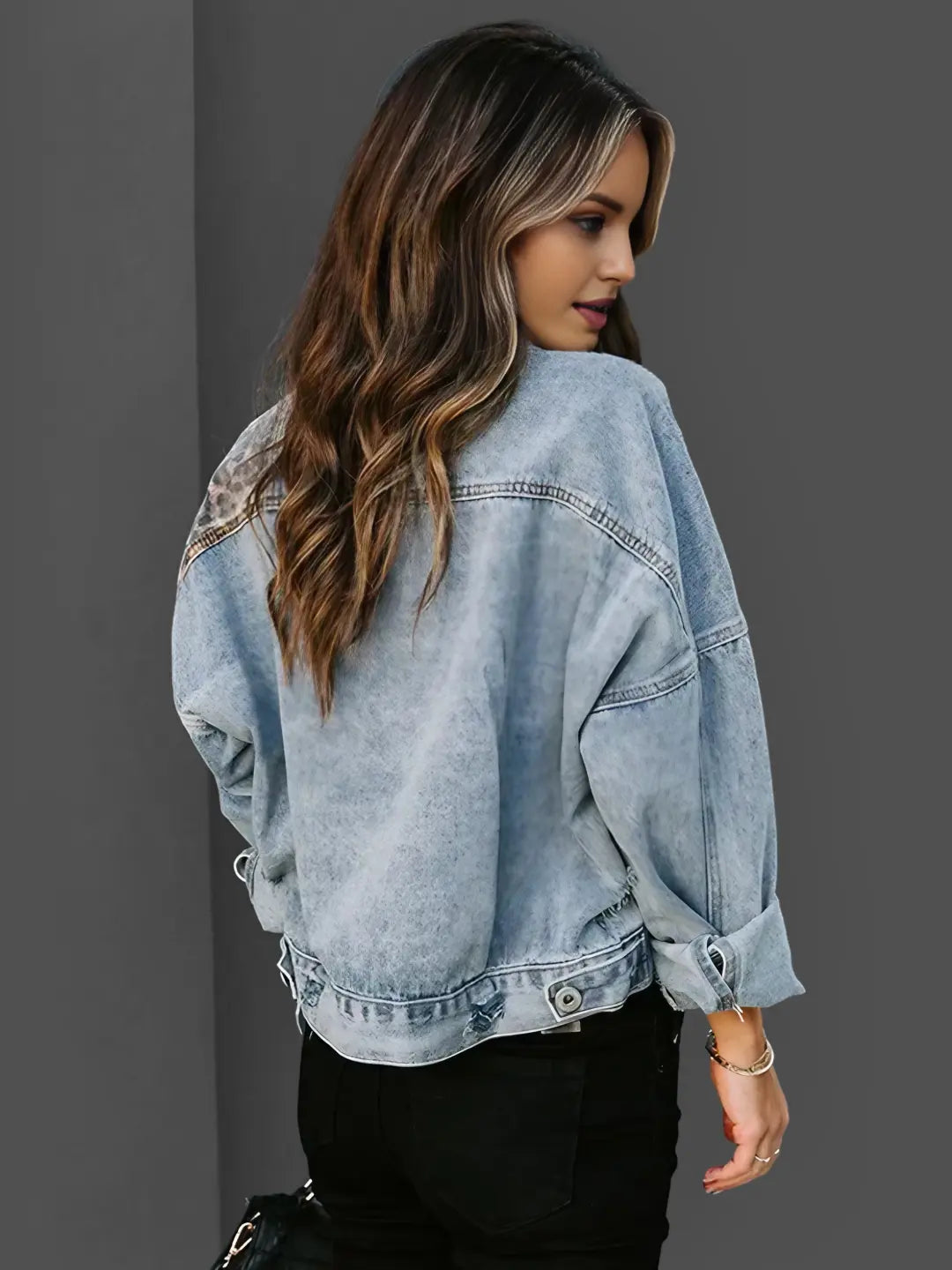 Stella | Jeansjacke mit trendigem Leopardenmuster