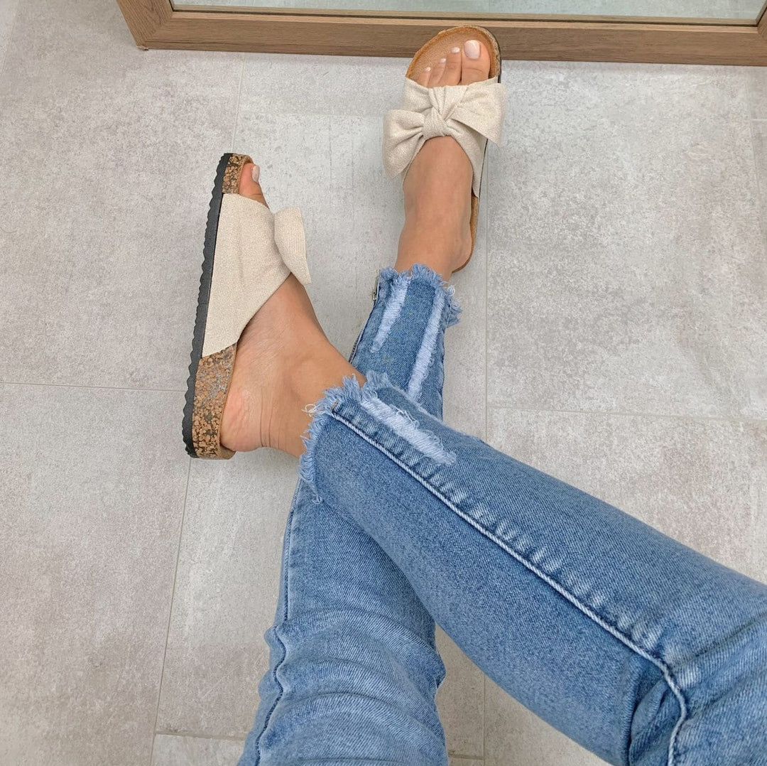 Lily Lovely | Hausschuhe mit Schleife aus Wildleder