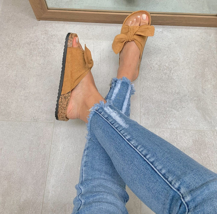 Lily Lovely | Hausschuhe mit Schleife aus Wildleder