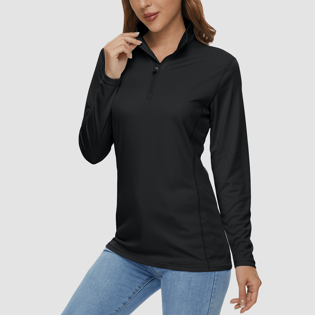 Damen Half Zip Quick Dry Shirt UPF 50+ für Sport und Freizeit