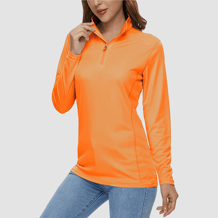 Damen Half Zip Quick Dry Shirt UPF 50+ für Sport und Freizeit