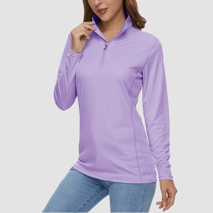 Damen Half Zip Quick Dry Shirt UPF 50+ für Sport und Freizeit