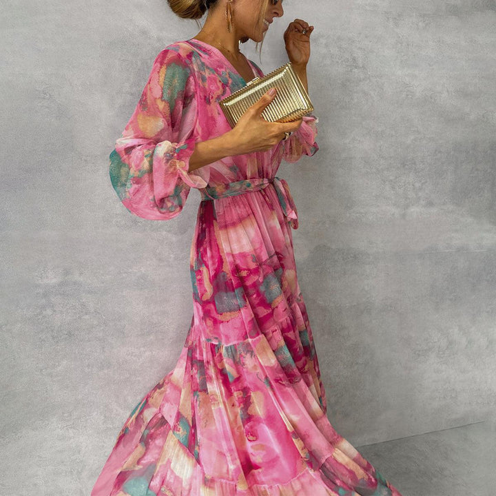 Alina | Elegantes Wickelkleid mit Blumenmuster