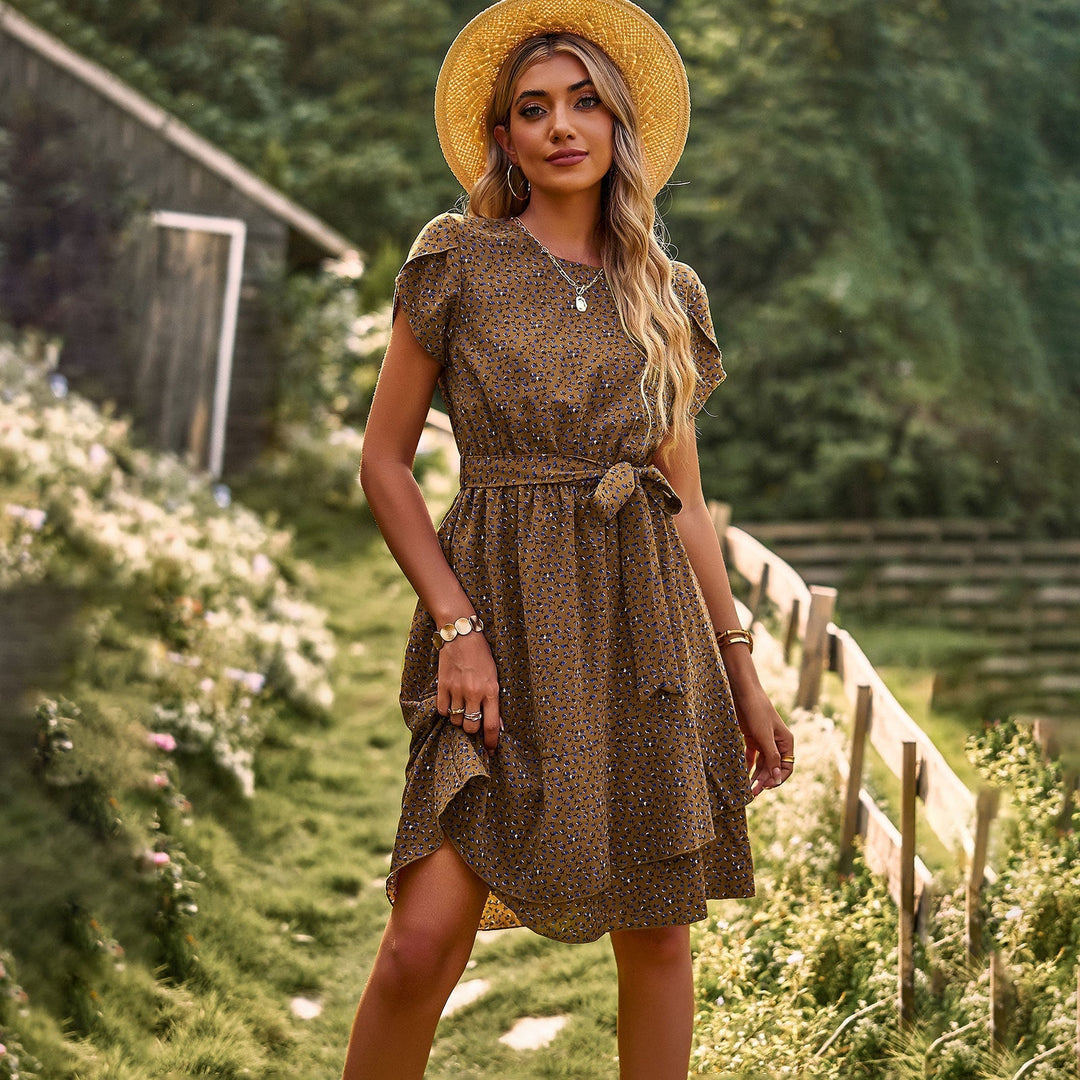Leila | Midikleid mit Taillenband für Damenmode