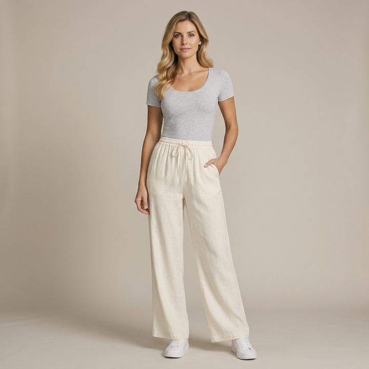 NOORA | Leichte Freizeithose aus Leinen mit Gummibund