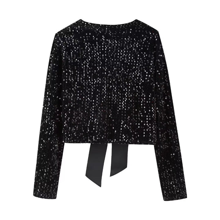 Anna | Cardigan mit Schleifen- und Pailletten-Details