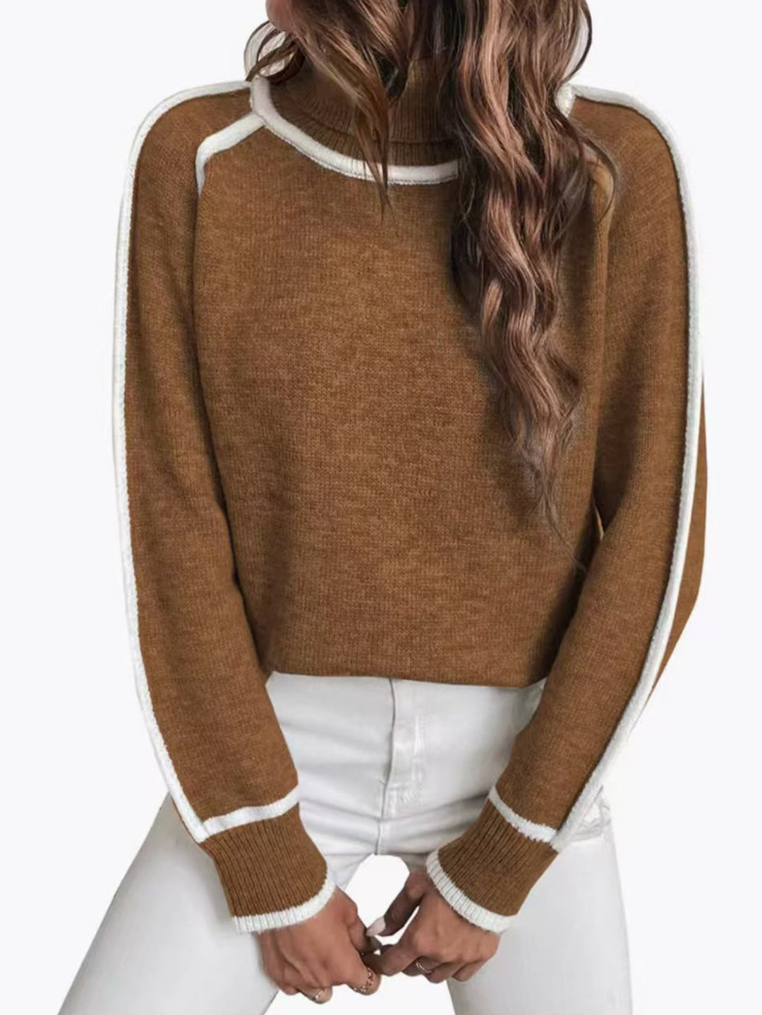 Nina | Feiner Strickpullover mit hohem Kragen