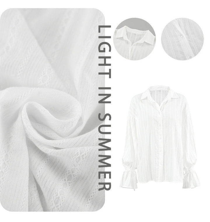 Mirela | Gestreifte Bluse mit Bindemanschetten
