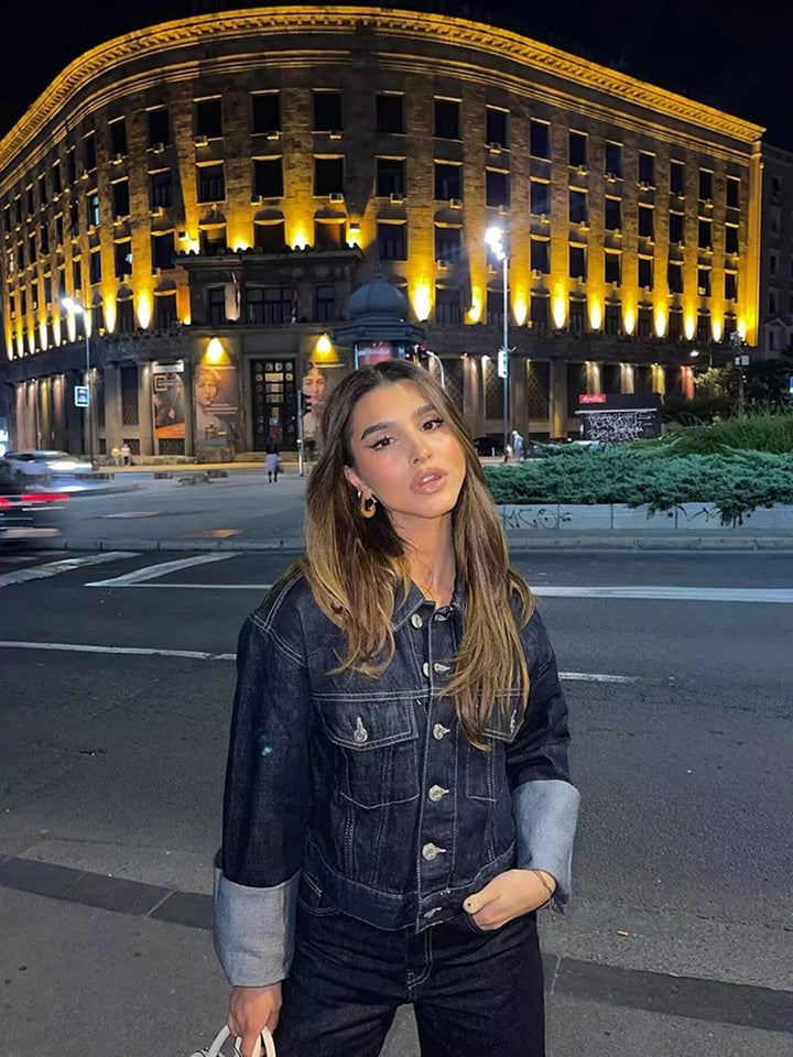 Helena | Lässige Jacke Damen mit aufrollbaren Ärmeln