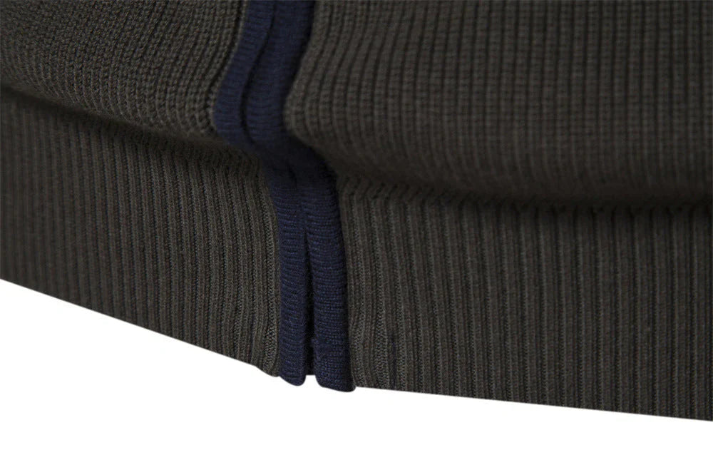 Reißverschluss | Herren-Strickjacke mit Stehkragen