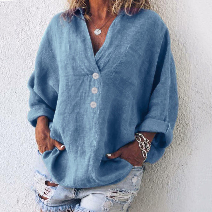Elisabeth | Leichte Bluse aus Leinen-Baumwollmix