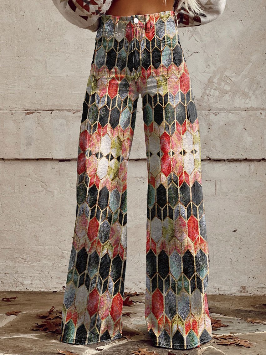 Elena | Bequeme Damenhose mit weitem Streifen Design