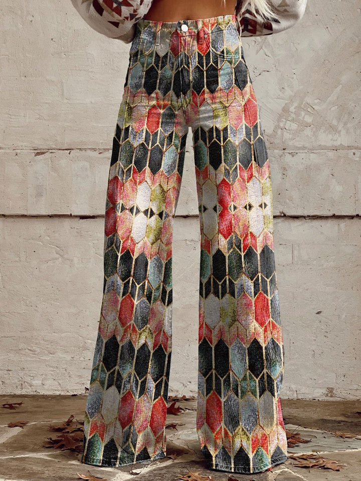Elena | Bequeme Damenhose mit weitem Streifen Design