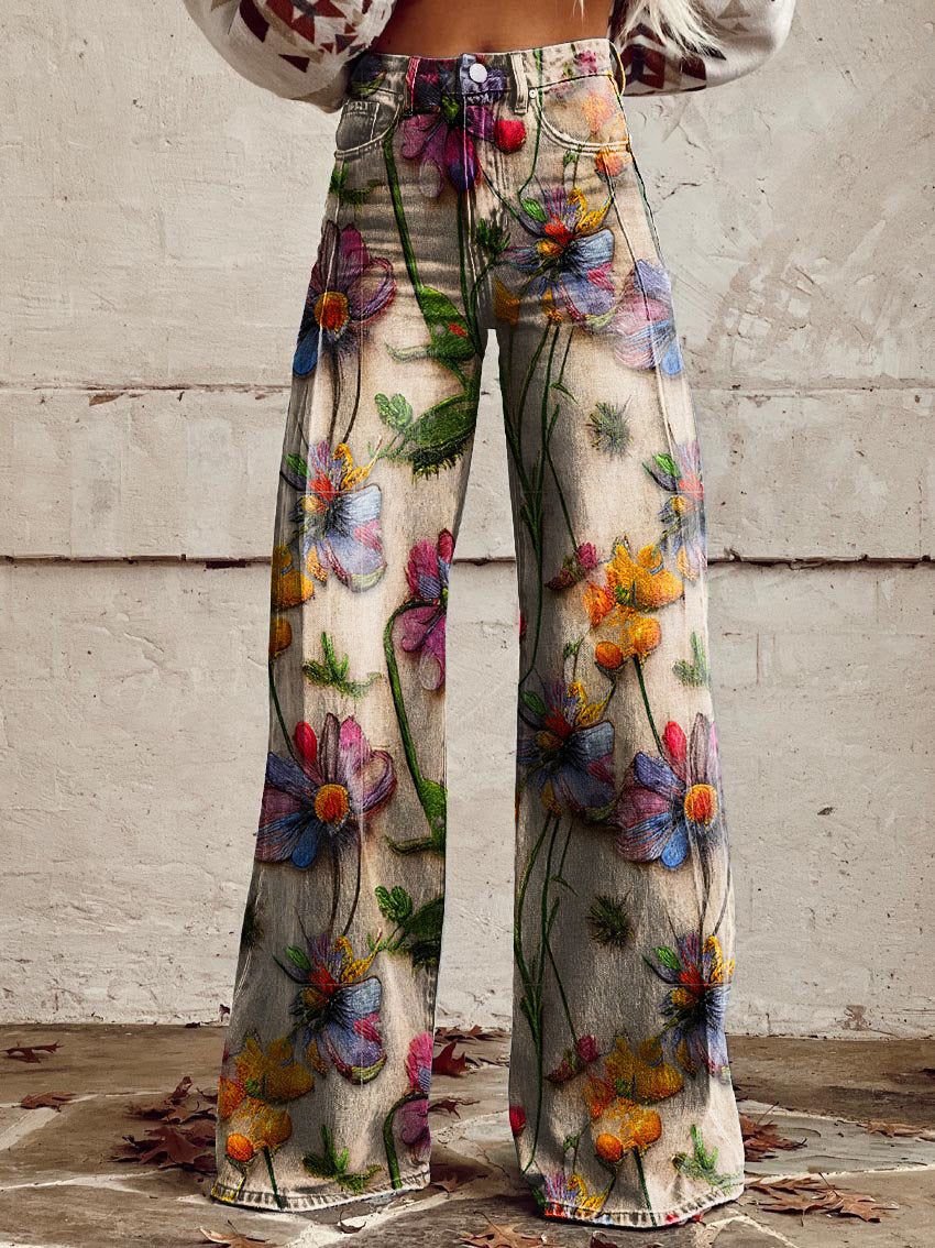 Elena | Bequeme Damenhose mit weitem Streifen Design