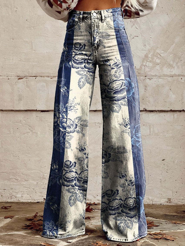 Elena | Bequeme Damenhose mit weitem Streifen Design