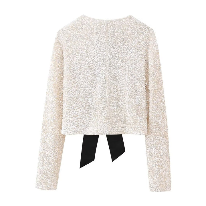 Anna | Cardigan mit Schleifen- und Pailletten-Details