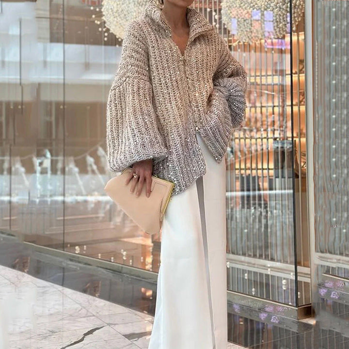 Angelina | Strickpullover mit Glitzerdetails für festliche Outfits