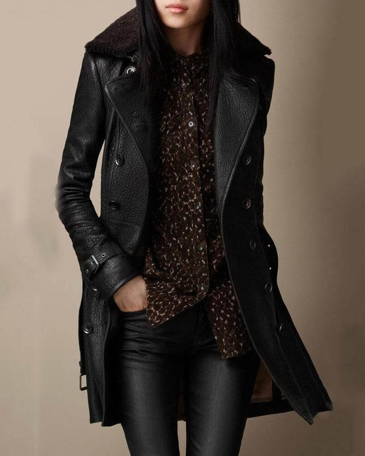 Yara | Klassischer Trenchcoat aus echtem Leder